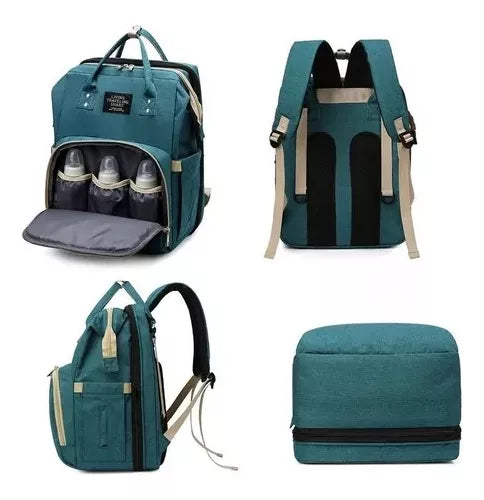 MALETA PAÑALERA🎒+ || CUNA PLEGABLE👶 + CARGADOR USB🔋