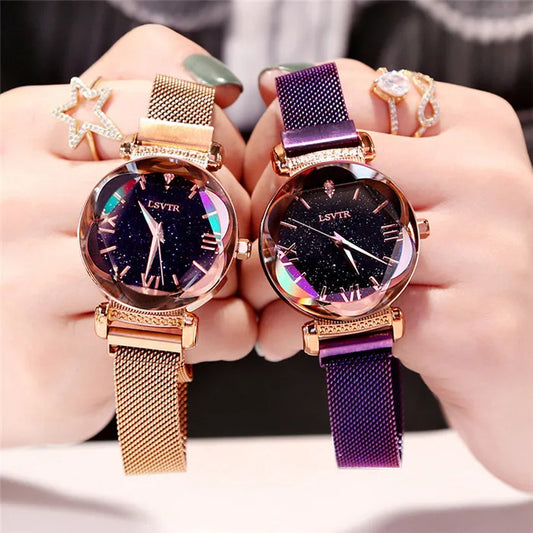 LuxMoon® - Reloj con Diseño Diamante y Correa de Malla