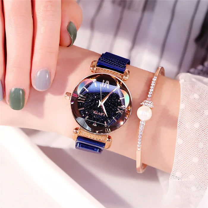 LuxMoon® - Reloj con Diseño Diamante y Correa de Malla