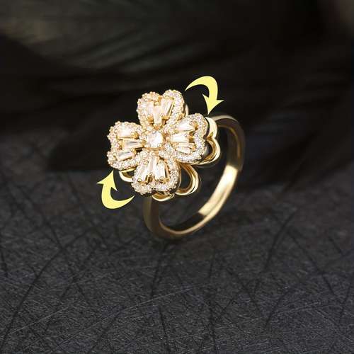 Combo Collar mas anillo trebol giratorio de la suerte🍀 ||+ Caja de regalo 🎁