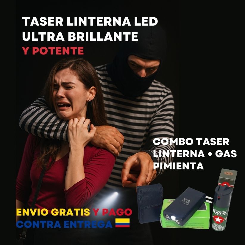 Protégete en segundos: El Combo Taser Linterna y Gas Pimienta que esta Arrasando en Tiktok 🔥||+ REGALO🎁