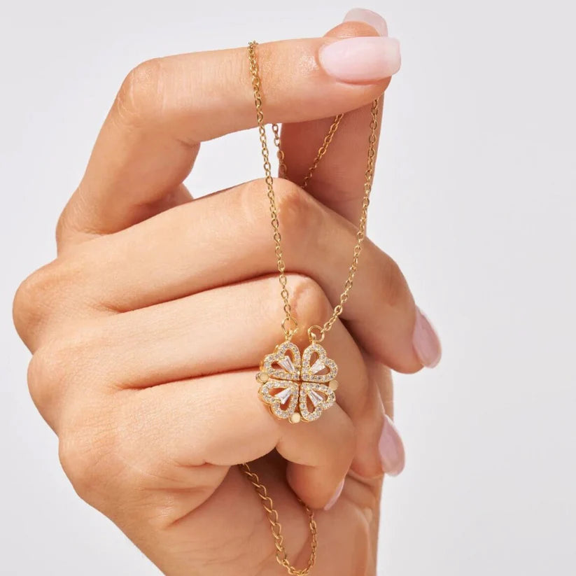 Combo Collar mas anillo trebol giratorio de la suerte🍀 ||+ Caja de regalo 🎁