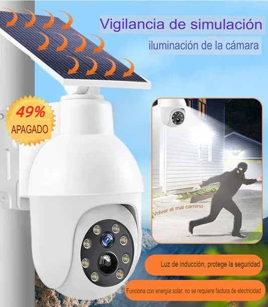 CAMARA DE SEGURIDAD CON PANEL SOLAR Y SIMULACION DE LAMPARA