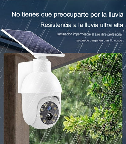 CAMARA DE SEGURIDAD CON PANEL SOLAR Y SIMULACION DE LAMPARA
