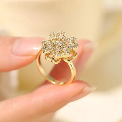 Combo Collar mas anillo trebol giratorio de la suerte🍀 ||+ Caja de regalo 🎁