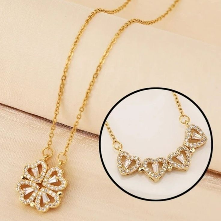 Combo Collar mas anillo trebol giratorio de la suerte🍀 ||+ Caja de regalo 🎁