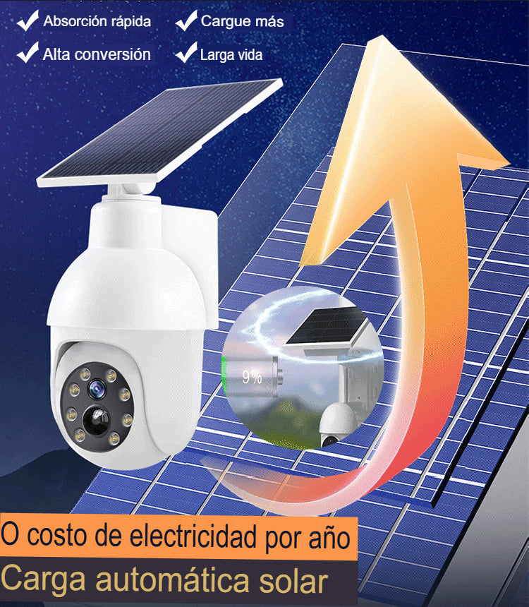 CAMARA DE SEGURIDAD CON PANEL SOLAR Y SIMULACION DE LAMPARA