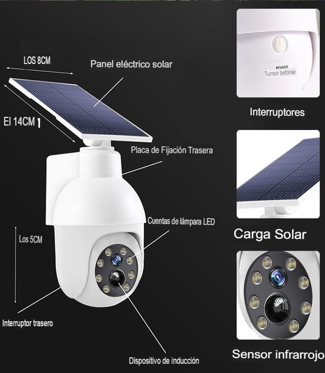 CAMARA DE SEGURIDAD CON PANEL SOLAR Y SIMULACION DE LAMPARA